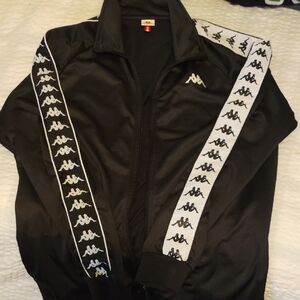 Kappa Black and White Logo Windbreaker